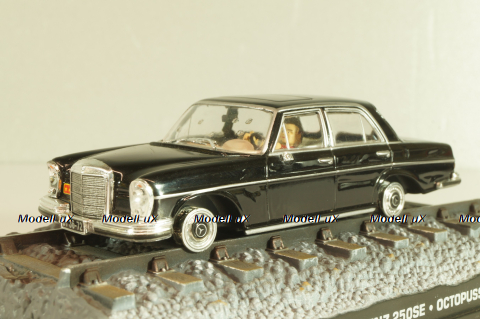 Mercedes-Benz 250 SE from movie "Octopussy" 1983, black, James Bond Modellauto Collection #23, 1:43 Дефект!