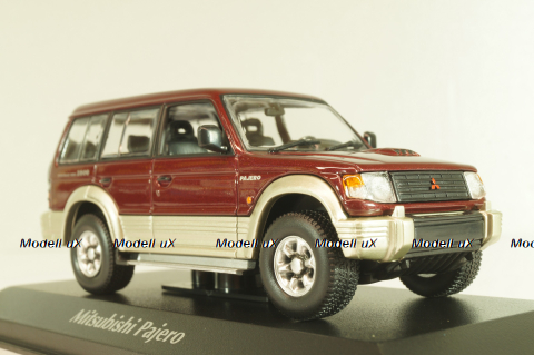 Mitsubishi Pajero LWB 1991, dark red metallic, 940163470, Maxichamps 1:43