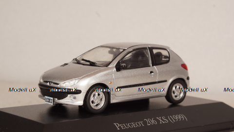 Peugeot 206 XS 1999 silver, Altaya 1:43
