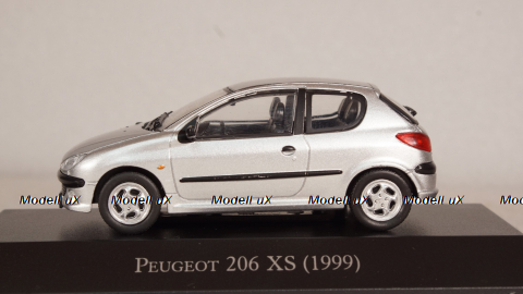 Peugeot 206 XS 1999 silver, Altaya 1:43