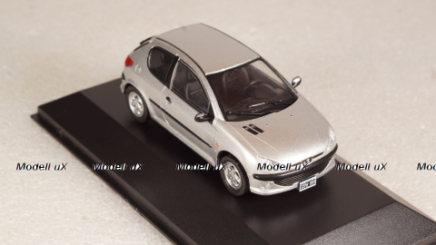 Peugeot 206 XS 1999 silver, Altaya 1:43