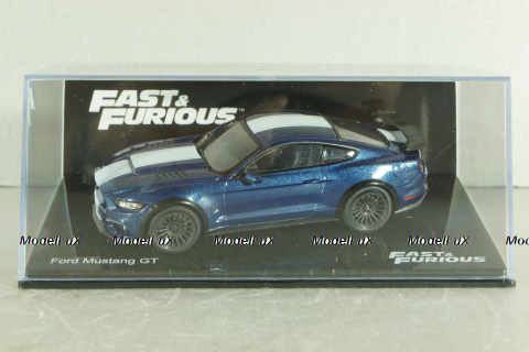 Ford Mustang GT 2015, blue, FF013, Fast & Furious №13, Altaya 1:43