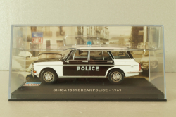 Simca 1501 Break Police 1969, white/black, Altaya 1:43