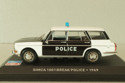 Simca 1501 Break Police 1969, white/black, Altaya 1:43