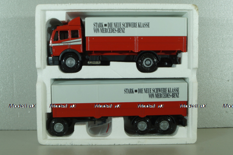 Mercedes 1729 truck, with trailer, red "Truck of the year 1990", 314, NZG 1:43 