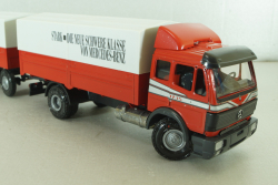 Mercedes 1729 truck, with trailer, red "Truck of the year 1990", 314, NZG 1:43