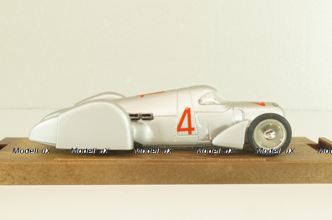 Auto Union Rekordwagen HP 370 #4 1937, silver, R108, Brumm 1:43