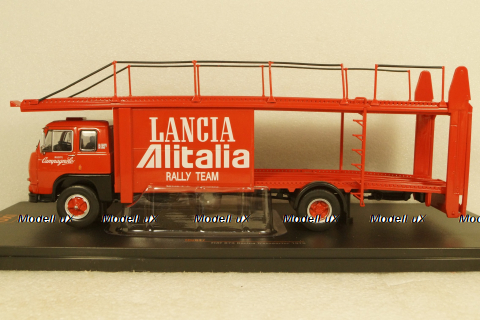 Fiat 673 Race Car Transporter 1976 Lancia Alitalia Rally Team, TRU037, IXO 1:43