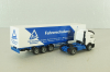 Mercedes SK 1850 LS tractor with semi-trailer "Fahrerschulung" 1994, blue/white, Herpa 1:87