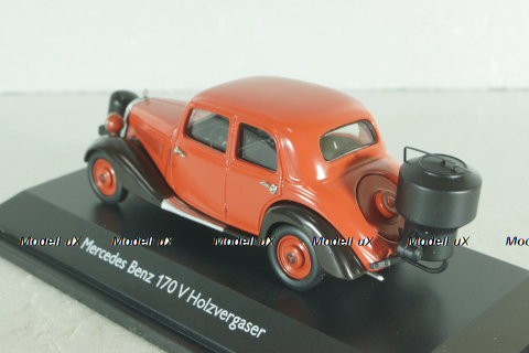 Mercedes-Benz 170V (W136) with Wood Gasifier 1937, red, 450246600, Schuco 1:43