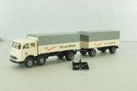 Mercedes LP 333 with trailer, H. von Wirth, white, 7528, Brekina 1:87