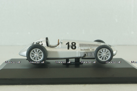 Mercedes W154 3-litre racibg car 1939, silver, MBOMS048, Altaya, Mercedes-Benz Offizielle Modell Sammlung #48, 1:43