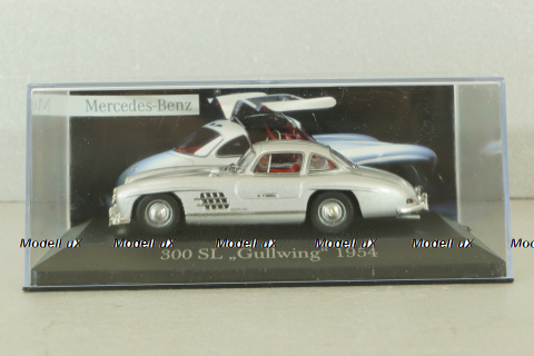 Mercedes 300 SL "Gullwing"  (W198) 1954, silver, MBOMS001, Altaya, Mercedes-Benz Offizielle Modell Sammlung #61, 1:43