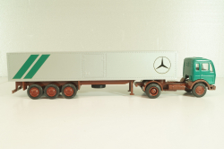 Mercedes-Benz 1632 S tractor with semi trailer "Mercedes" green/silver,  556, NZG 1:50