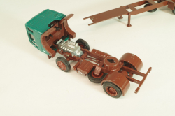 Mercedes-Benz 1632 S tractor with semi trailer "Mercedes" green/silver,  556, NZG 1:50