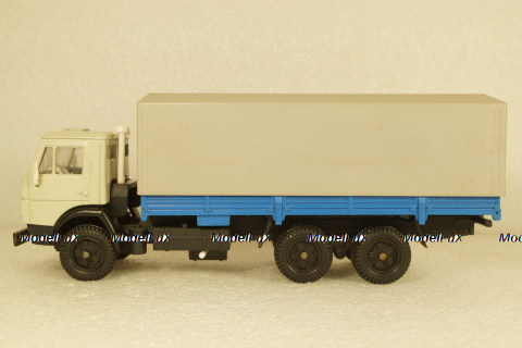 Камаз-5320 бортовой с тентом, серый/синий, Арек 1:43