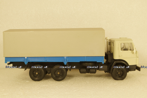 Камаз-5320 бортовой с тентом, серый/синий, Арек 1:43