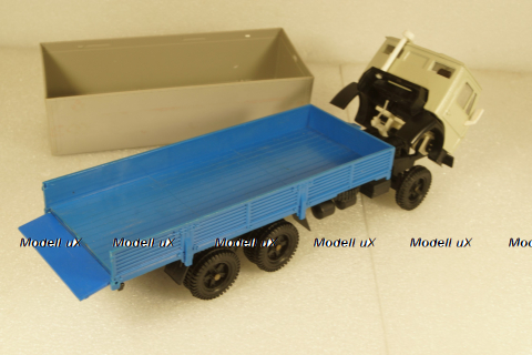 Камаз-5320 бортовой с тентом, серый/синий, Арек 1:43