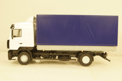 МАЗ-5340 бортовой с тентом, белый/синий, 101180, АвтоИстория 1:43