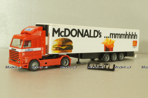 Scania 143M with semi-trailer McDonald's, red/white, 80811, Albedo 1:87