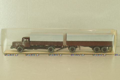Krupp Titan with trailer, brown, 24480, Wiking 1:87