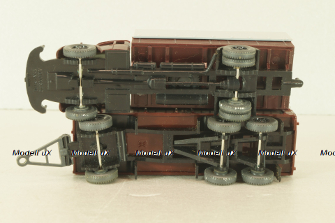 Krupp Titan with trailer, brown, 24480, Wiking 1:87