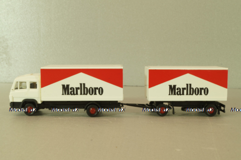 Mercedes 1320 with trailer Marlboro, white, 84101, Praline 1:87