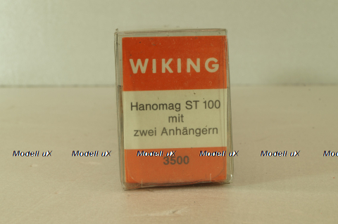 Hanomag ST 100 with 2 trailer, brown, 3500, Wiking 1:87