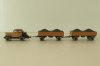 Hanomag ST 100 with 2 trailer, brown, 3500, Wiking 1:87