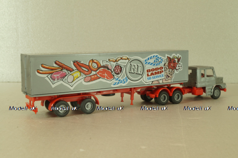 Scania T142 with semi-trailer Bodo Lamp, grey, 80811, Praline 1:87