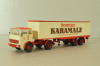 Mercedes LP 1632 with semi trailer Karamalz, yellow/red, 7832, Brekina 1:87