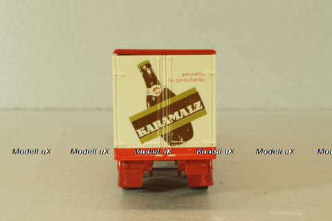 Mercedes LP 1632 with semi trailer Karamalz, yellow/red, 7832, Brekina 1:87