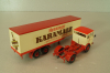 Mercedes LP 1632 with semi trailer Karamalz, yellow/red, 7832, Brekina 1:87
