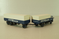 Henschel HS 16 with trailer 3-axel, Dachser Spedition, blue, 8251, Brekina 1:87