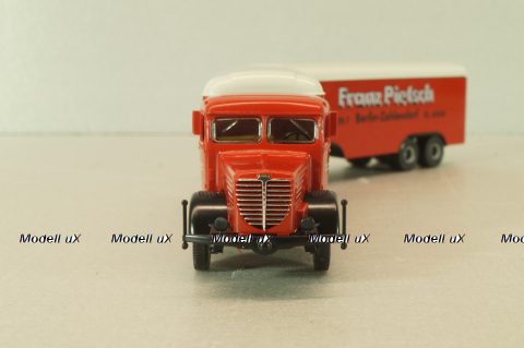 Bussing 8000 with trailer 3-axle, Franz Piefsch, red, 7499, Brekina 1:87