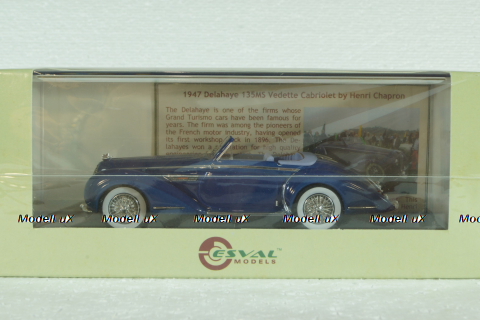 Delahaye 135 cabriolet by Chapron 1947, blue, EMEU43017C,  ESVAL Model 1:43
