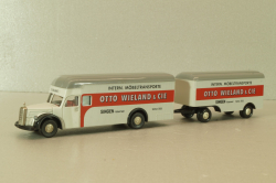 Mercedes Benz L6600 with trailer OTTO, grey, 5510, Brekina 1:87 Уценка!