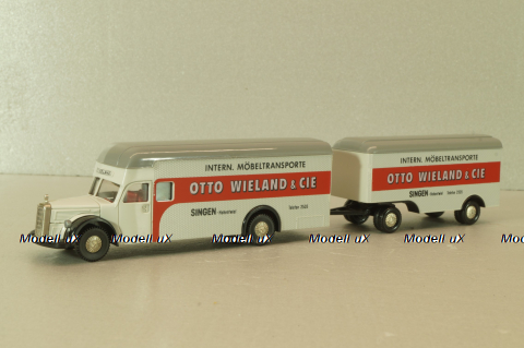 Mercedes Benz L6600 with trailer OTTO, grey, 5510, Brekina 1:87 Уценка!