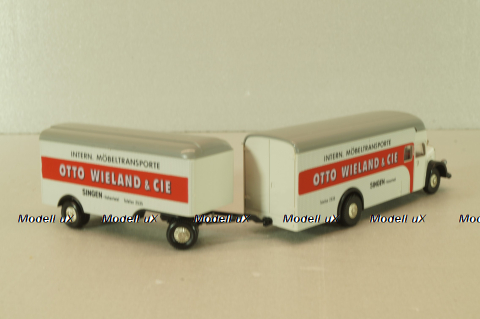 Mercedes Benz L6600 with trailer OTTO, grey, 5510, Brekina 1:87 Уценка!