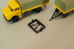 Mercedes LP911 with trailer Deutsche Bundespost, yellow, Brekina 1:87