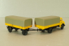 Mercedes LP911 with trailer Deutsche Bundespost, yellow, Brekina 1:87