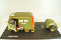 Volkswagen T1 Short, Kool Combi, Army Fighter wth trailer 2023, Green, S1810901, Solido 1:18