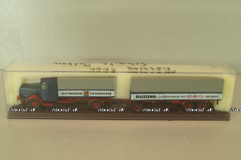 Bussing 8000 with trailer 3-axel, Lastwagen, blue, Brekina 1:87