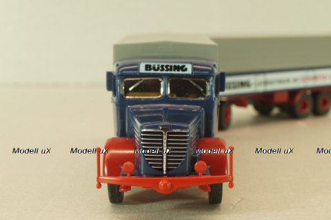Bussing 8000 with trailer 3-axel, Lastwagen, blue, Brekina 1:87