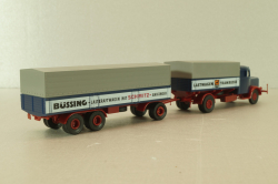 Bussing 8000 with trailer 3-axel, Lastwagen, blue, Brekina 1:87