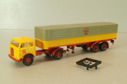 MAN 10.212 with semi trailer Shell, yellow/red, 7832, Brekina 1:87 