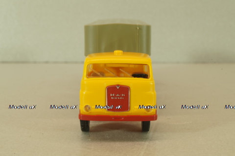 MAN 10.212 with semi trailer Shell, yellow/red, 7832, Brekina 1:87 