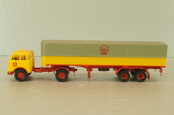 MAN 10.212 with semi trailer Shell, yellow/red, 7832, Brekina 1:87 