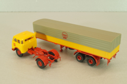 MAN 10.212 with semi trailer Shell, yellow/red, 7832, Brekina 1:87 