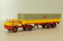 Henschel HS 16 TS with semi trailer Shell, yellow/red, 8223, Brekina 1:87
